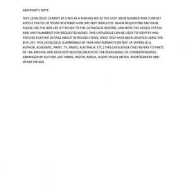 Catalogue of works of Germaine Greer by the author, including selected correspondence 1957-1997