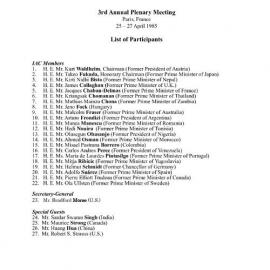 5. Paris Plenary LOP [list of participants]