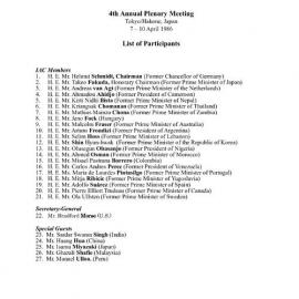 5. Tokyo-Hakone Plenary LOP [list of participants]