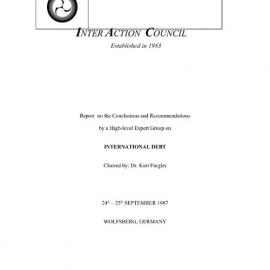 3.  EG [expert group] Report - International Debt Questions