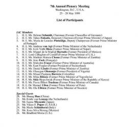 3.Washington, D.C. Plenary LOP [list of participants]