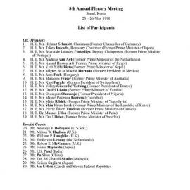 4. Seoul Plenary LOP [list of participants]