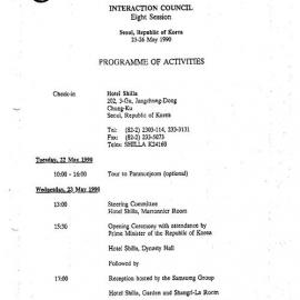 5. Seoul Plenary Schedule