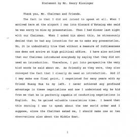 10.Kissinger Statement