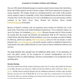 1. Dresden Meeting - Background and Summary