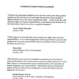 Responsibility Comments