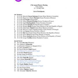 4.Cairo Plenary LOP [list of participants]