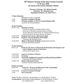 5. Plenary Schedule