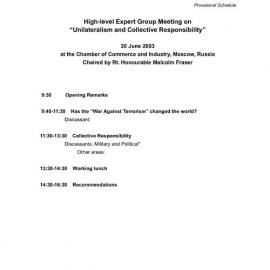 5. Plenary Schedule