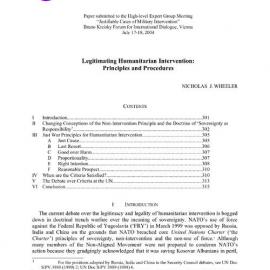 3i. Wheeler Legitimating Humanitarian Intervention