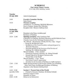 5. Plenary Schedule