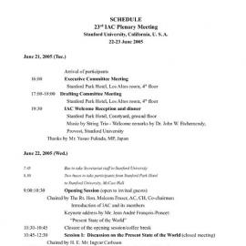 6. Plenary Schedule