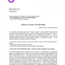 2n. Magonet_Judaism as  a Factor