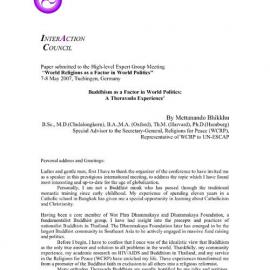 2r. Mettanando_Buddhism as a Factor in World Politics