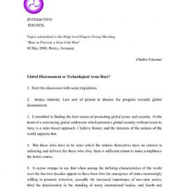 3e. Falconer, Global Disarmament or Technological Arms Race