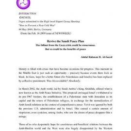 8. Al-Saeed, Revive the Saudi Peace Plan