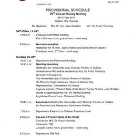 4. Plenary Schedule