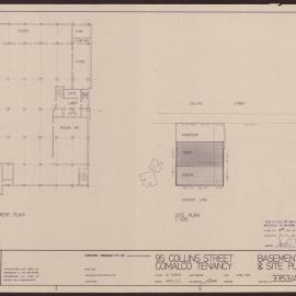 '95 Collins Street, Comalco Tenancy, Basement plan and site plan