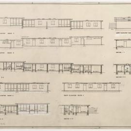 Knottywood Flats, at 63 Wattle Road, Hawthorn. Elevations and Sections Block C and E