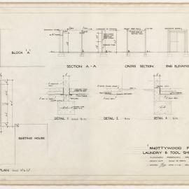 Knottywood Flats, at 63 Wattle Road, Hawthorn. Laundry and Tool Shed Details