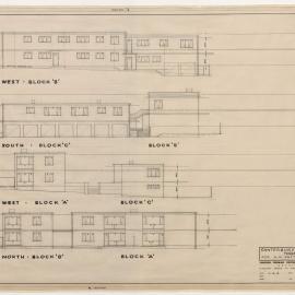 Canterbury Court Flats, Toorak, for A W Dexter Esq. North, South, West Blocks