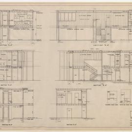 House in Coronet Grove, Beaumaris, for M D Gibson. Sections