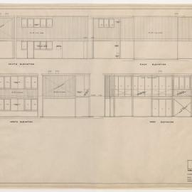 House in Coronet Grove, Beaumaris, for M D Gibson. North, South, East, West Elevations