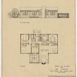 House at Eildon for Mr. Thomas. State Rivers and Water Supply Commission. Elevation Plan