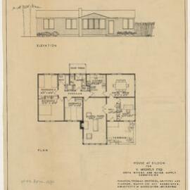 House at Eildon for V Michaels Esq. State Rivers and Water Supply Commission. Elevation Plan