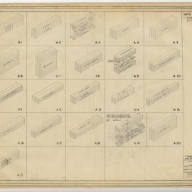 Precut Housing for the Victorian Railways. Building Diagrams Framing. Numbers A1-A21