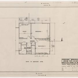House for J D Gates Esq. Amended Bedroom Level. Lots 21, 22 Mary Street, Black Rock