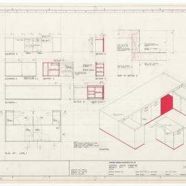 Estates House. Furniture Details SP 1 Level 1. Annotated "Superseded"