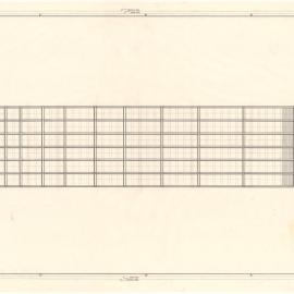 BROKEN HILL PROPRIETARY COY. LTD. NOTIONAL DIAGRAMS ELEVATIONAL STUDY SCHEME J2 CLOSE SPACED COLUMNS WITH EXPOSED VIERENDEEL BRACING SPACED ACCORDING TO MOMENT DISTRIBUTION [BHP House]