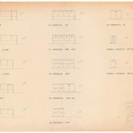 INTERIM FURNITURE TYPE B COMPLETE RANGE OF UNITS. [BHP House]