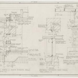 ['Cabana' for Mrs. A.S. Pierce Residence]. Window Details, Steel Column and Beam Details