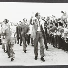 [Malcolm and Tamie Fraser and others at an airport in China]