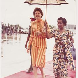 [Tamie Fraser and unknown woman on a visit to Nigeria and Zambia]