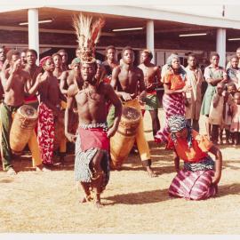 [Traditional ceremony in Zambia during a visit by Malcolm Fraser]