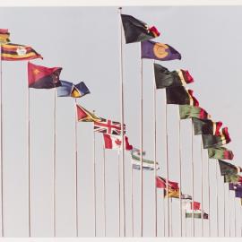 [Commonwealth flags flying during a visit by Malcolm Fraser to Nigeria]