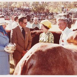 [Queen Elizabeth II and others at a CHOGM meeting in Lagos, Nigeria]