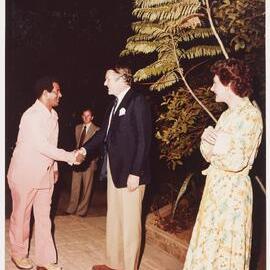 [Malcolm and Tamie Fraser during a visit to Lagos, Nigeria]