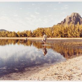 [Malcolm Fraser at a lake during a visit to Zambia and Nigeria]