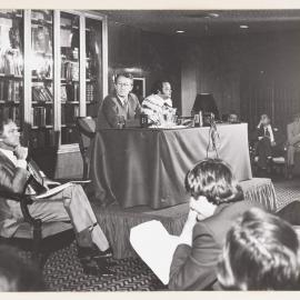 Malcolm Fraser, Andrew Peacock and Commonwealth Secretary General Shridath Ramphal at the Commonwealth Heads of Government Regional Meeting