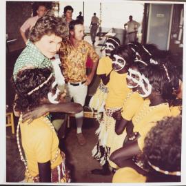 [Tamie Fraser with a group of Aboriginal Australian children during a visit to the Northern Territory]