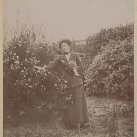 [Woman in the garden at Montalto, Orrong Road, Toorak]
