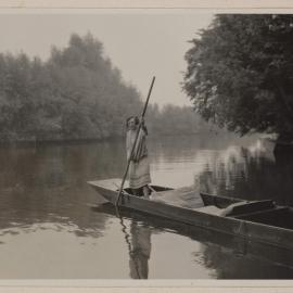 [Woman punting on the Thames, Cookham]