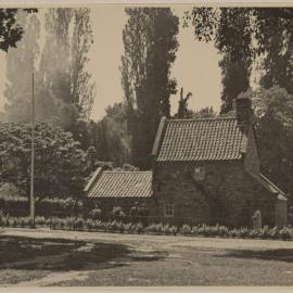 [External side rear view of Cooks' Cottage, Fitzroy Gardens, Melbourne]