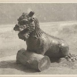 [Lion statue,] Temple of Heaven, Peiping [China]