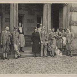 [Group posed on steps of] Ederline