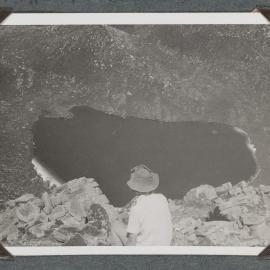 [Mountaineering Club Tasmania - gorge and lake with person in the foreground]